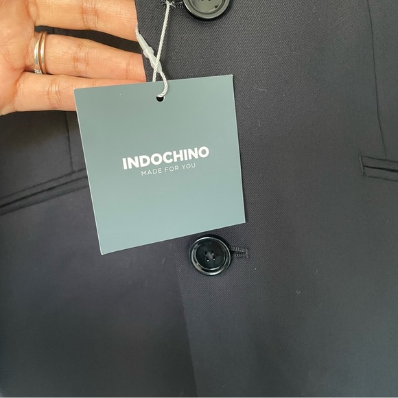 Indochino Luxury Men's NWT CUSTOM SIZE Suit Blazer 40R Black Red Wool Blend - Picture 3 of 9